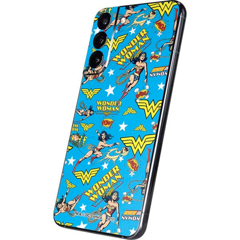 DC Comics Wonder Woman Action pose pattern Galaxy S22 Plus Skin